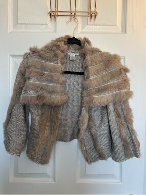 Alberto Makali Fur Trim Wool Sweater